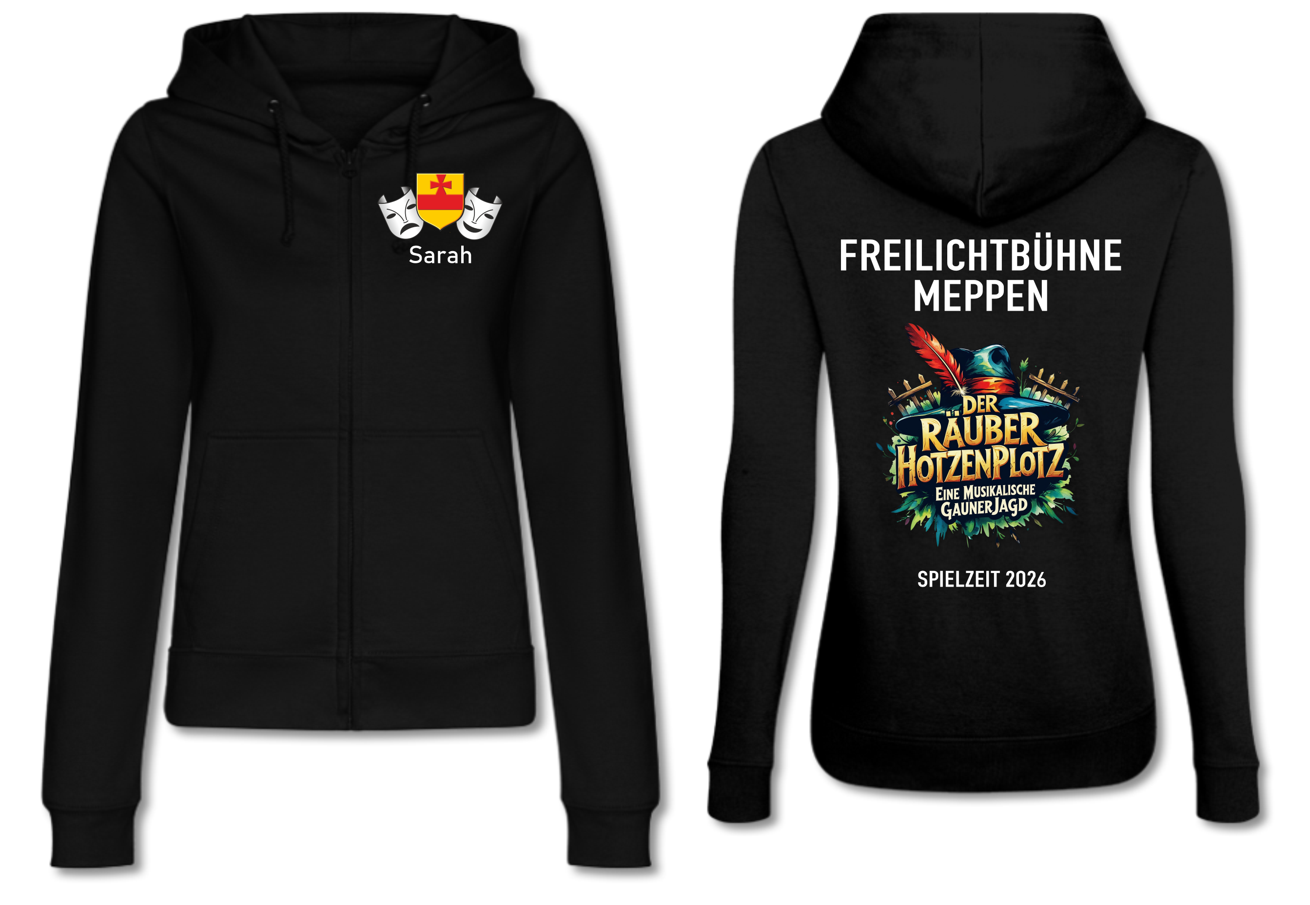 Der Räuber Hotzenplotz Damen Kapuzen Sweat Jacke schwarz