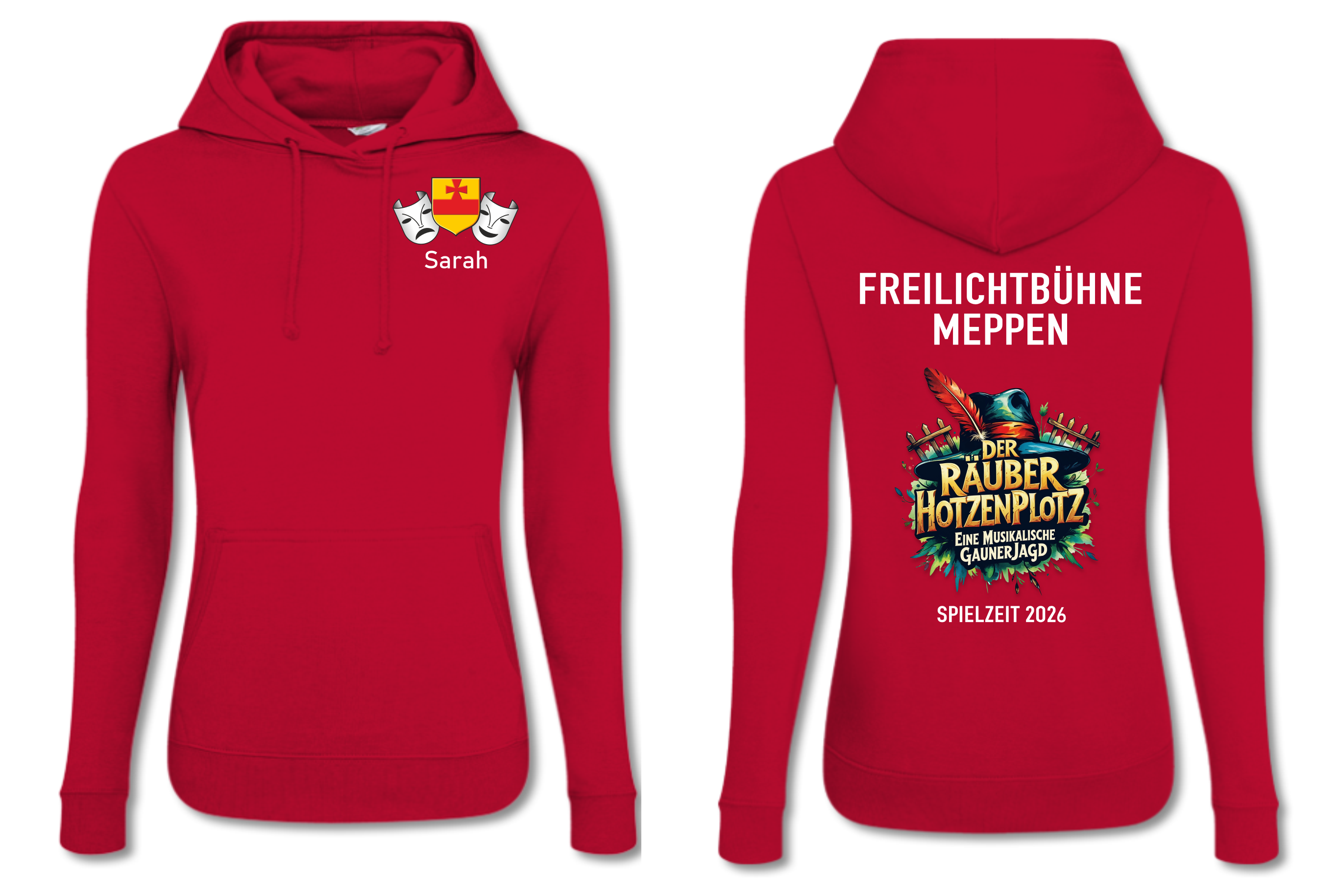 Der Räuber Hotzenplotz Kapuzen-Pullover rot/schwarz