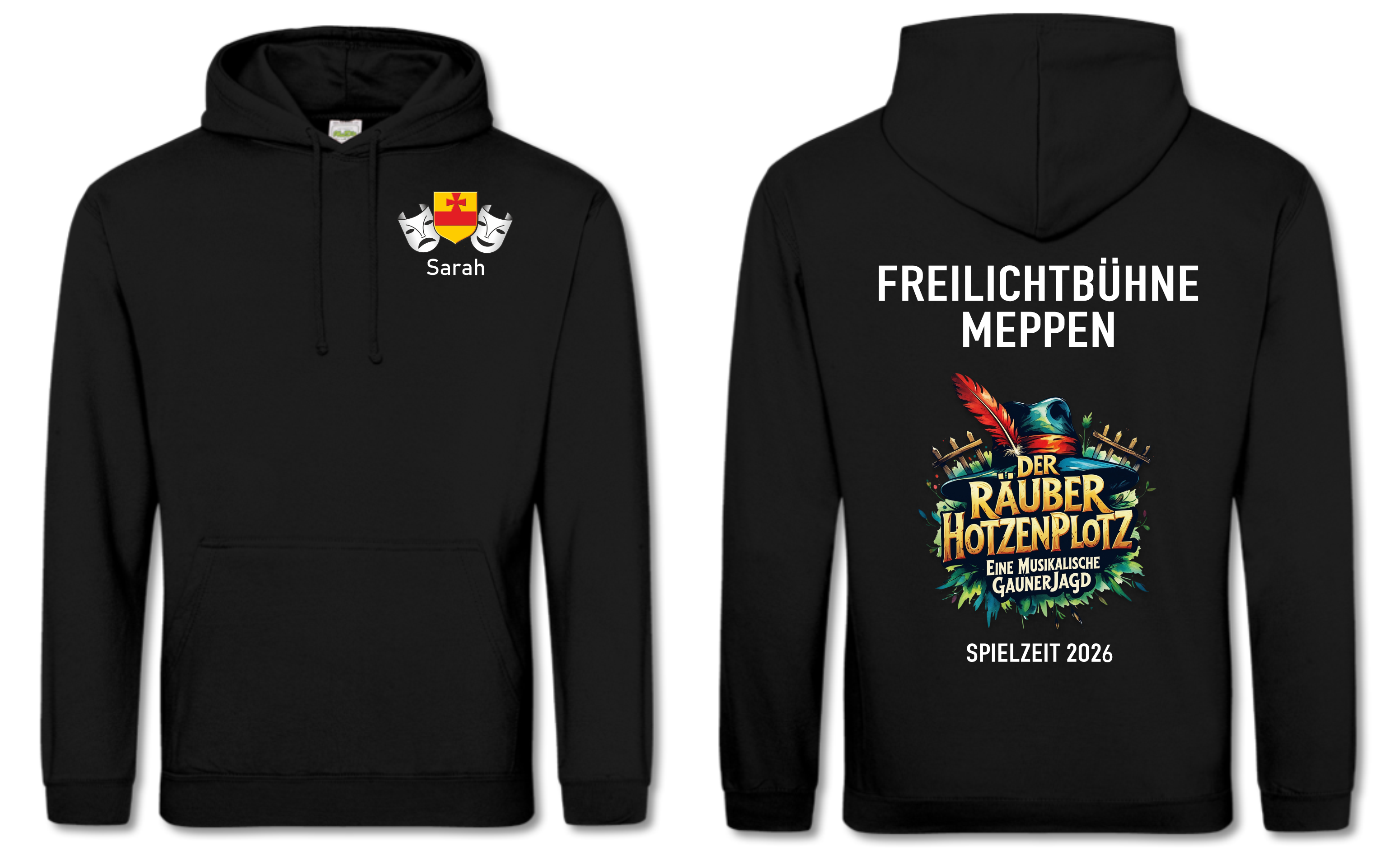 Der Räuber Hotzenplotz Herren Kapuzen-Pullover rot/schwarz